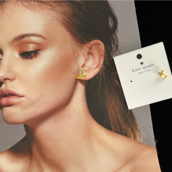 Kate Spade Crystal Duck Earrings -🆕 - Picture 6 of 7